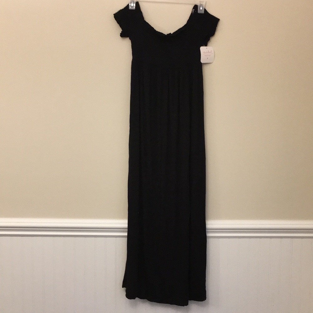 NEW Isabel Maternity Black Smocked Maxi Dress
